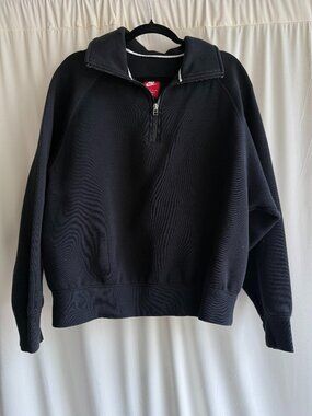 Nike Black Half Zip Fleece Pullover Sweatshirt Small